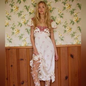 Free People Haven Embroidered Midi Dress